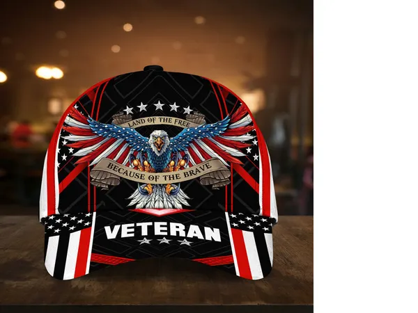 Land Of The Free U.S. Veteran 3D Cap