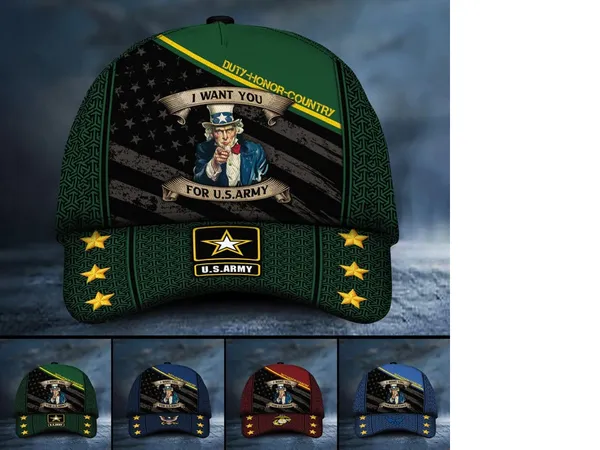 Premium Multiple US Military Services Veteran 3D Cap