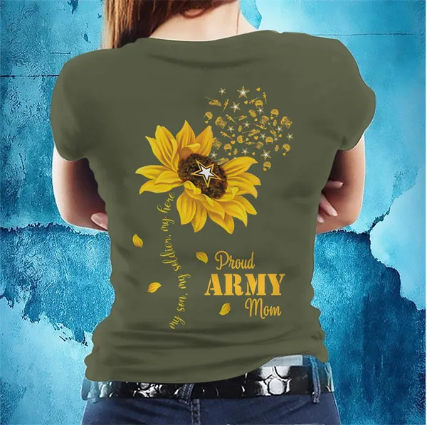 Unique Proud Army Mom T-Shirt