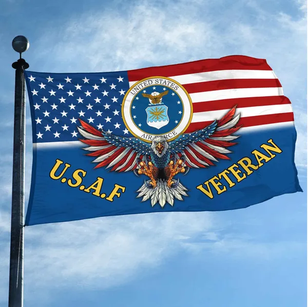 Unique U.S.A.F Veteran Grommet Flag, Gift For Air Force Veteran