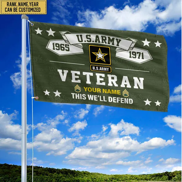 Premium US Army Veterans Custom Grommet Flag, Gift For Army Veteran, Gift For Veterans Day, Memorial Day, Father's Day