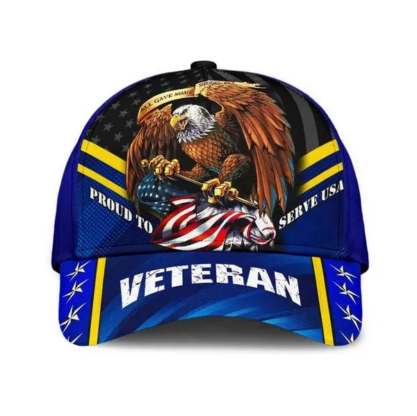 Premium Prond To Sever USA Veteran Cap Blue