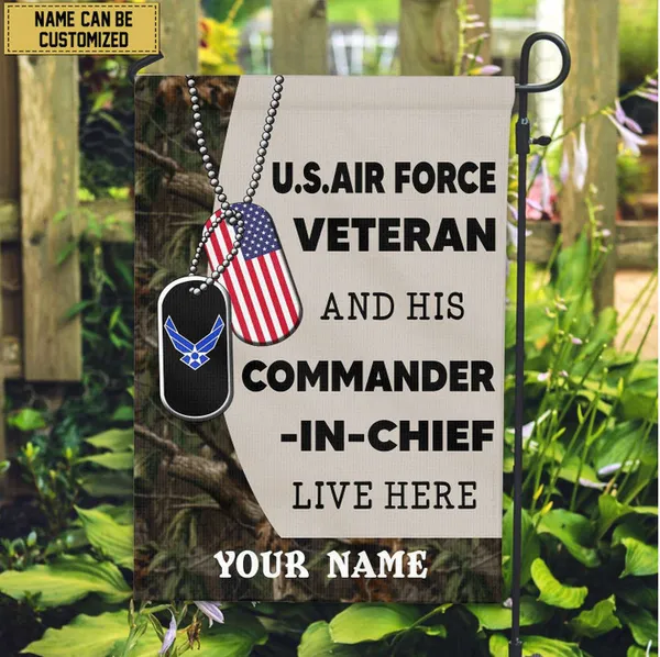 USAF Personalized American Flag, Gift For Air Force Veteran , US Veteran Grommet Flag, Garden Flag, House Flag