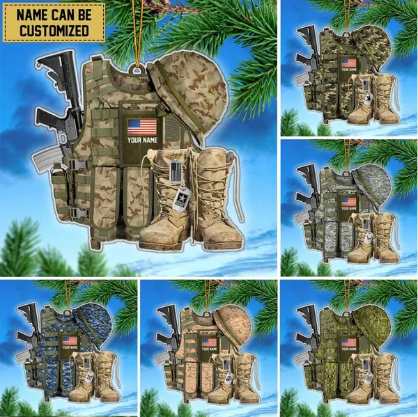 Premium Personalized Military Uniform US Veteran Ornament