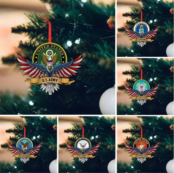 Unique Eagle US Veteran Ornament